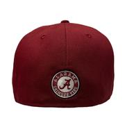 Alabama New Era 5950 Script A Fitted Flat Brim Hat